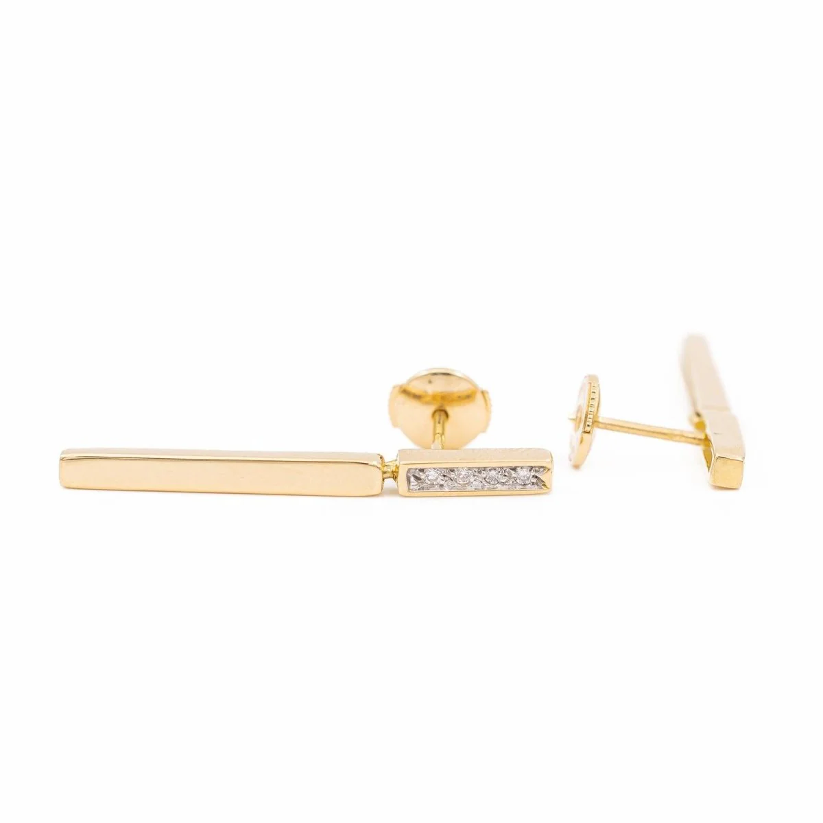 Boucles d'oreilles Or jaune Diamant - Image 4