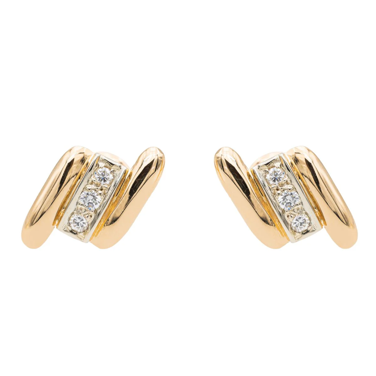 Boucles d'oreilles Or jaune Diamant - Image 3