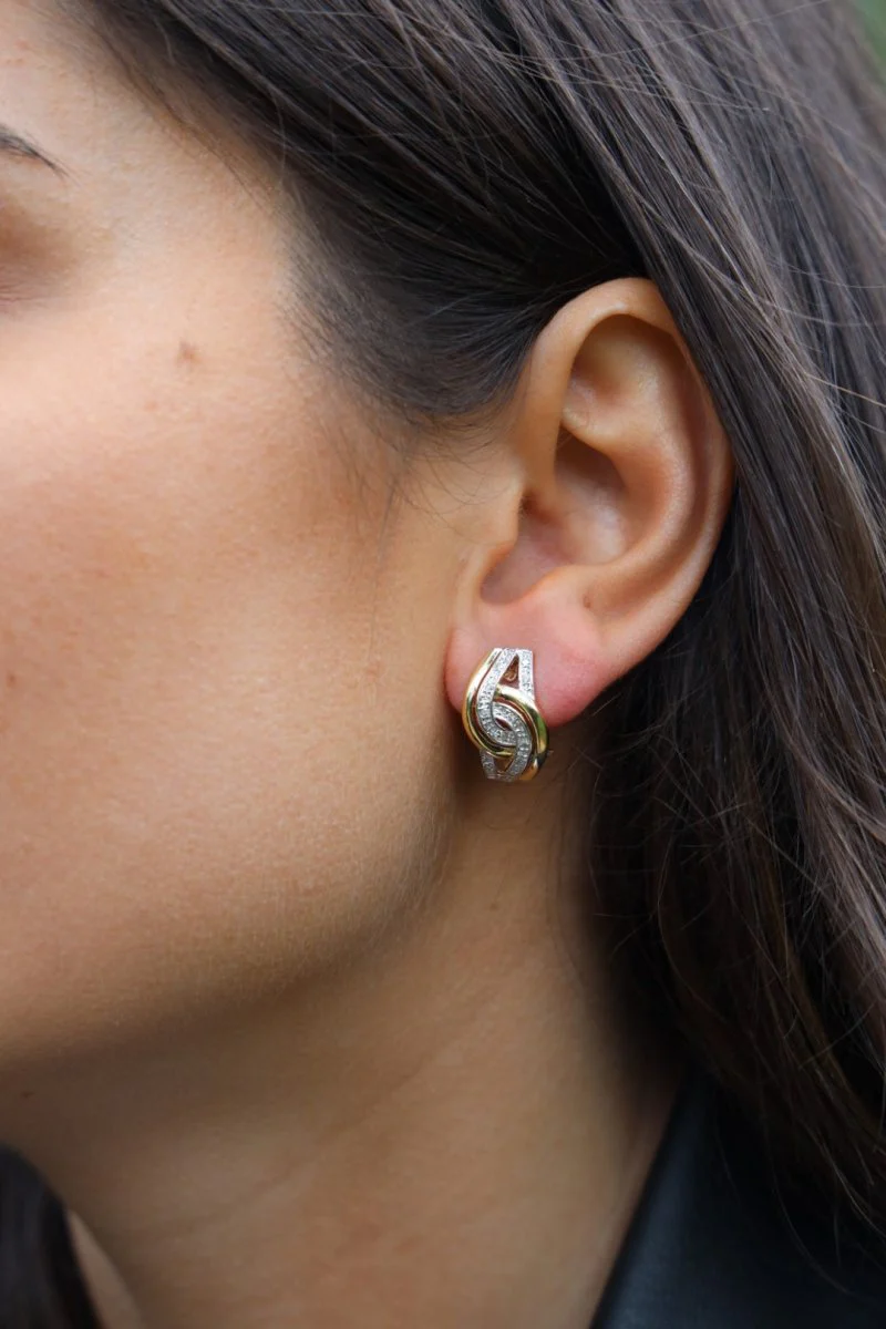 Boucles d'oreilles Or jaune Diamant - Image 2