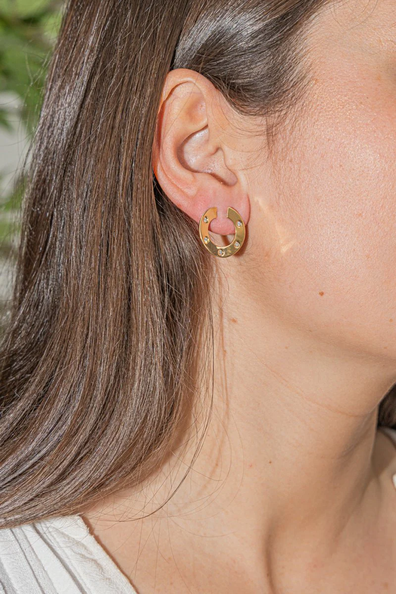 Boucles d'oreilles Or jaune Diamant - Image 2