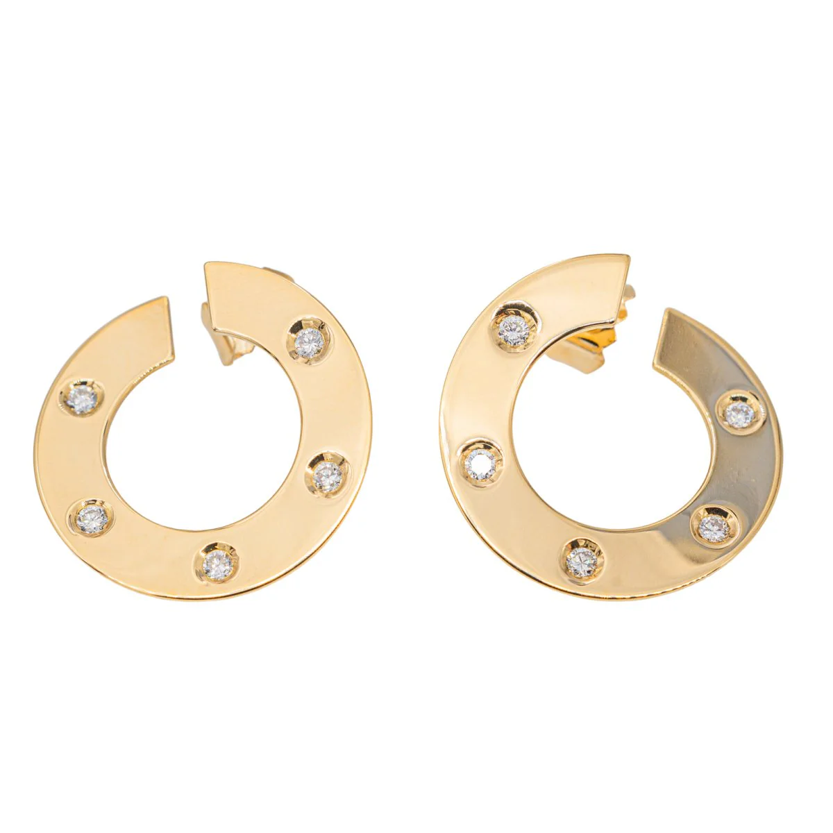 Boucles d'oreilles Or jaune Diamant - Image 3