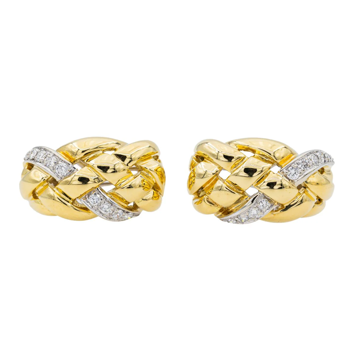 Boucles d'oreilles en or jaune et diamants - Image 3