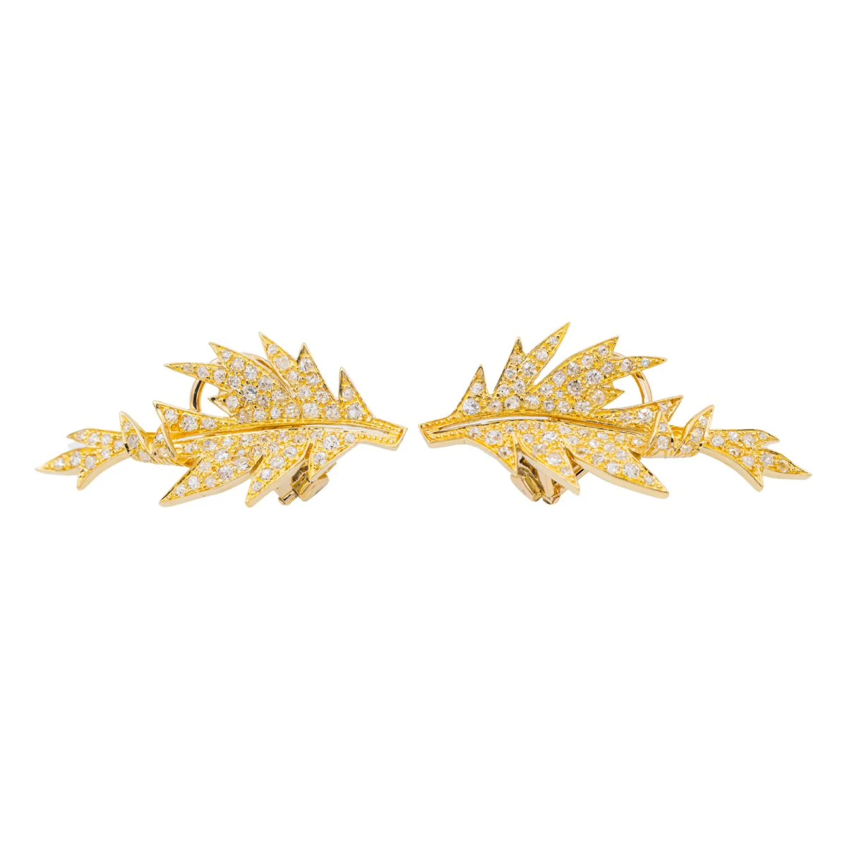 Boucles d'oreilles Clou en or jaune et diamant - Image 3
