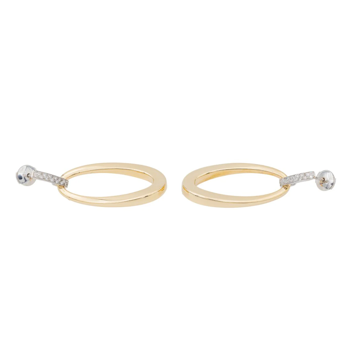 Boucles d'oreilles en or jaune, or blanc et diamants - Image 4