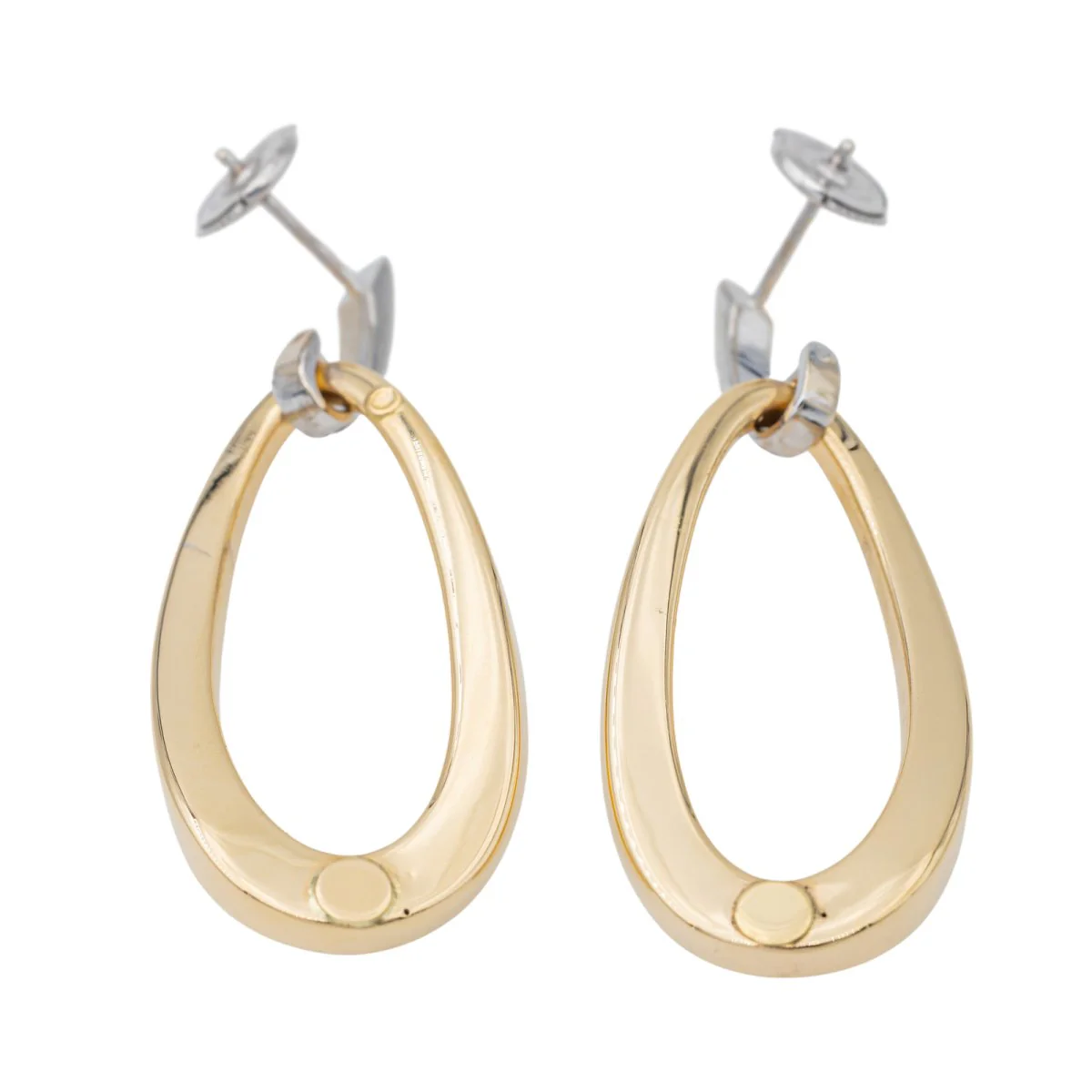 Boucles d'oreilles en or jaune, or blanc et diamants - Image 5