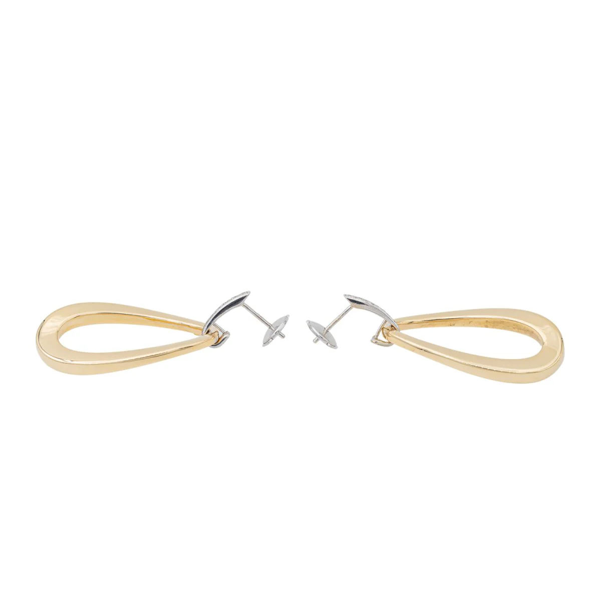 Boucles d'oreilles en or jaune, or blanc et diamants - Image 6