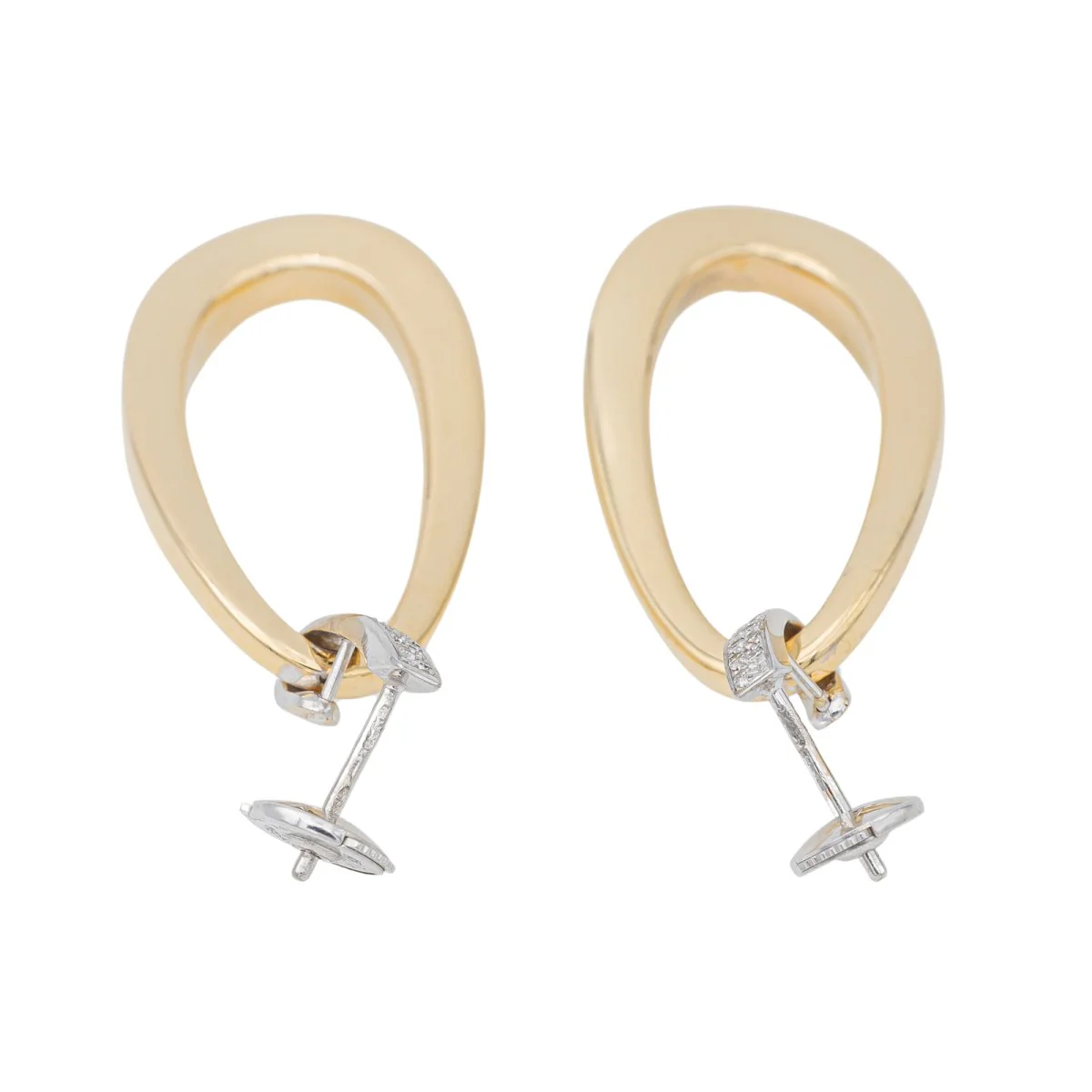 Boucles d'oreilles en or jaune, or blanc et diamants - Image 7