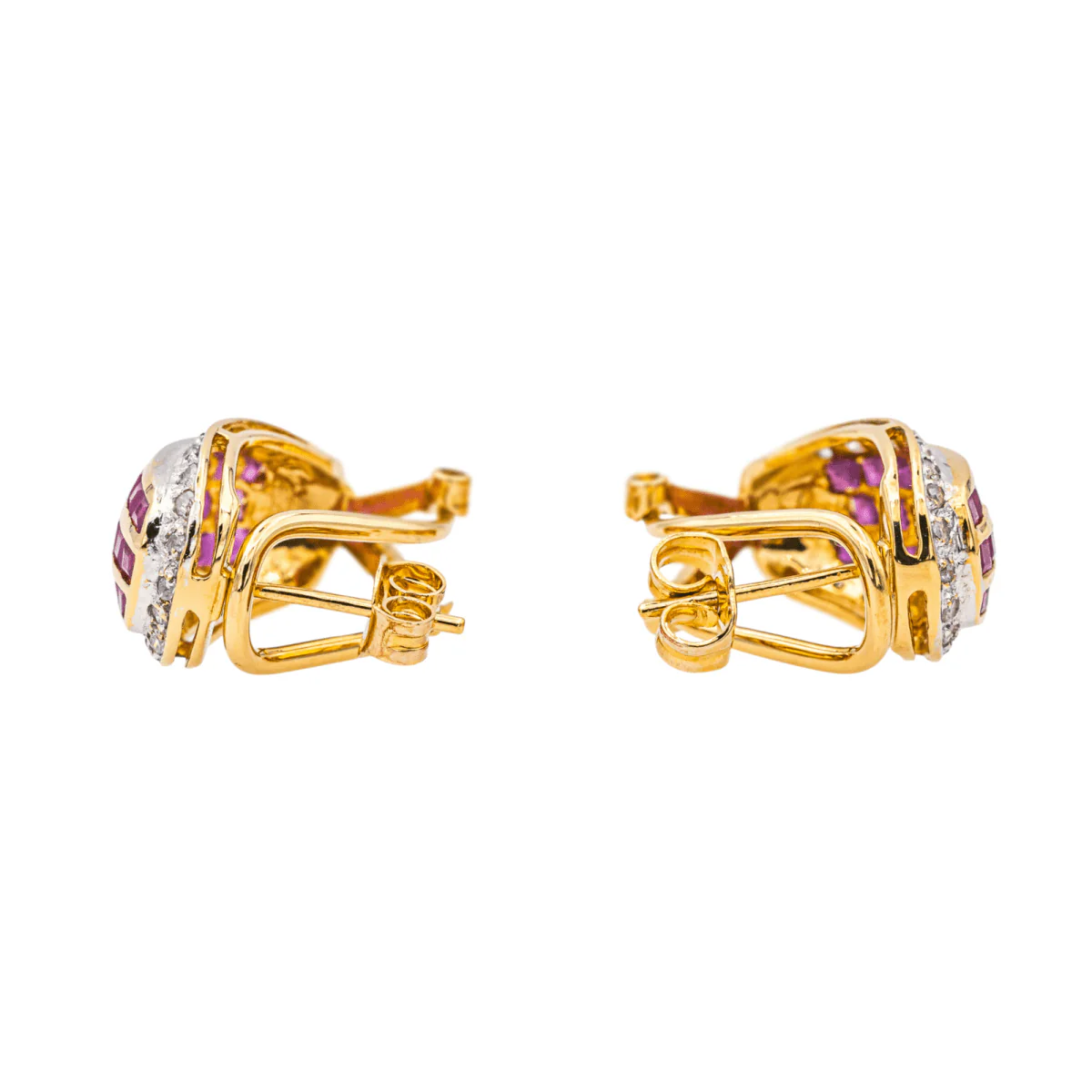 Boucles d'oreilles en or jaune, rubis et diamants - Image 7