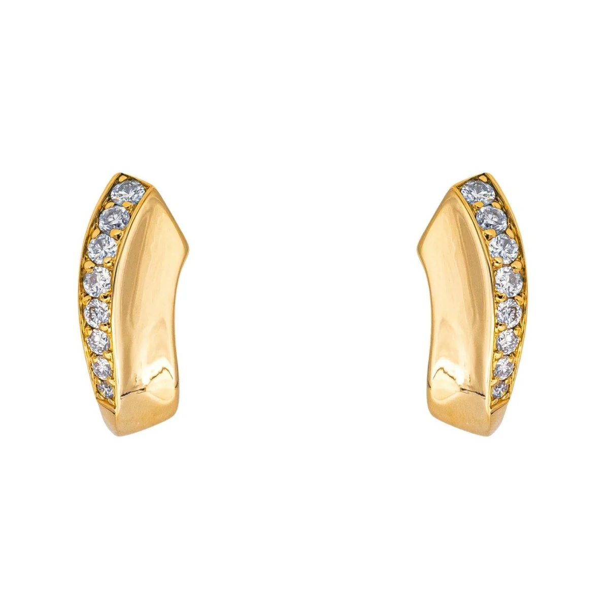 Boucles d'oreilles Puces en or jaune et diamants