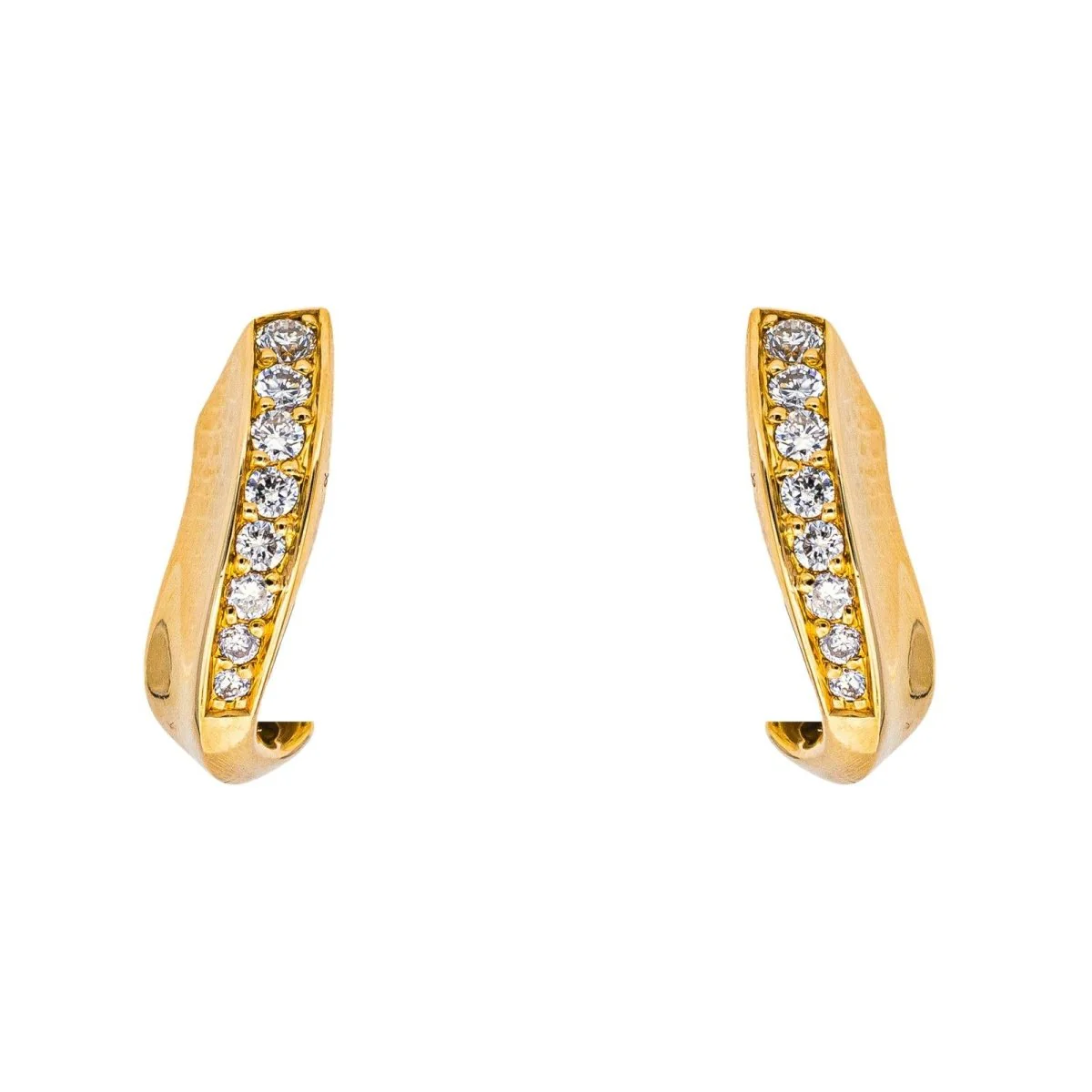 Boucles d'oreilles Puces en or jaune et diamants - Image 5