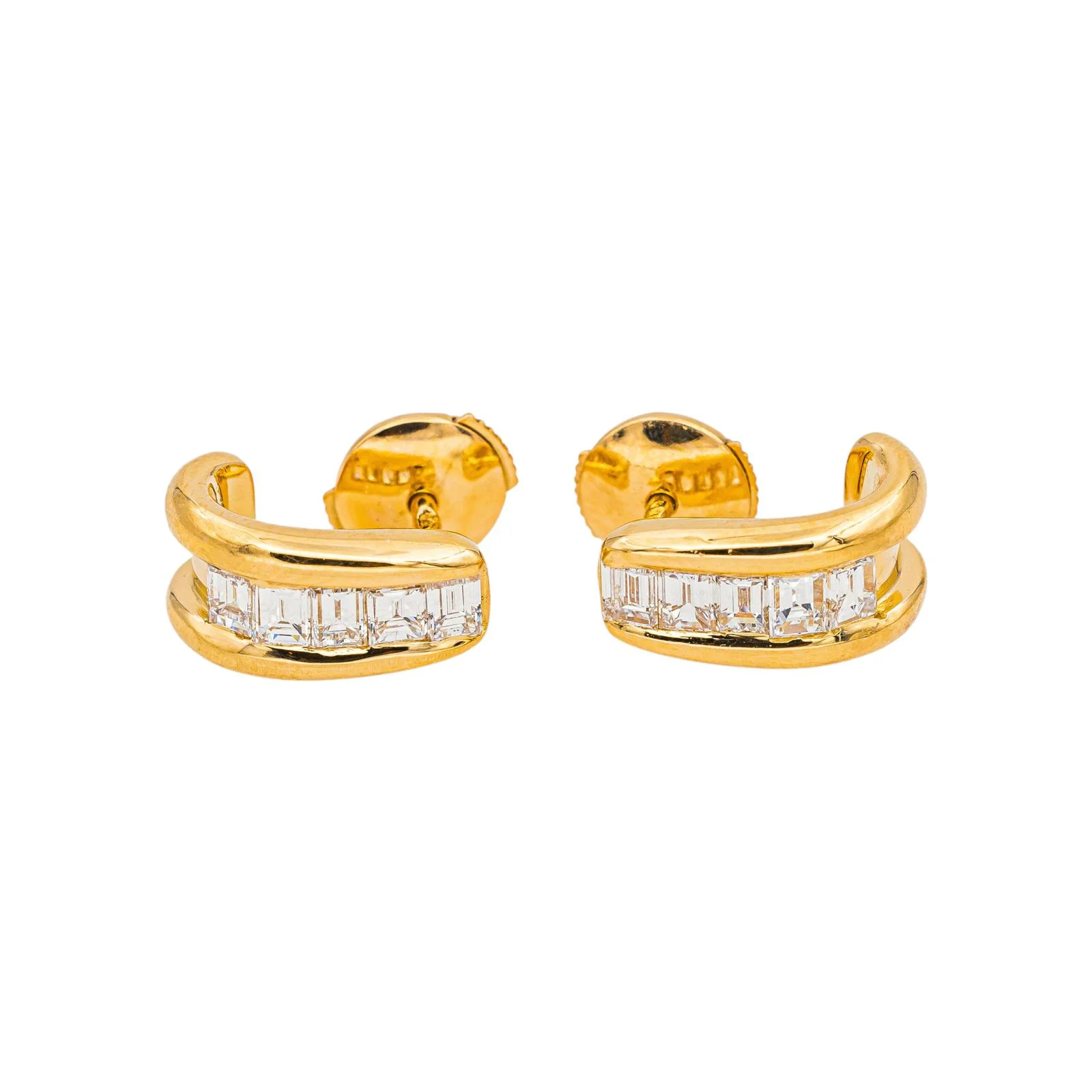 Boucles d'oreilles Or jaune Diamant - Image 3
