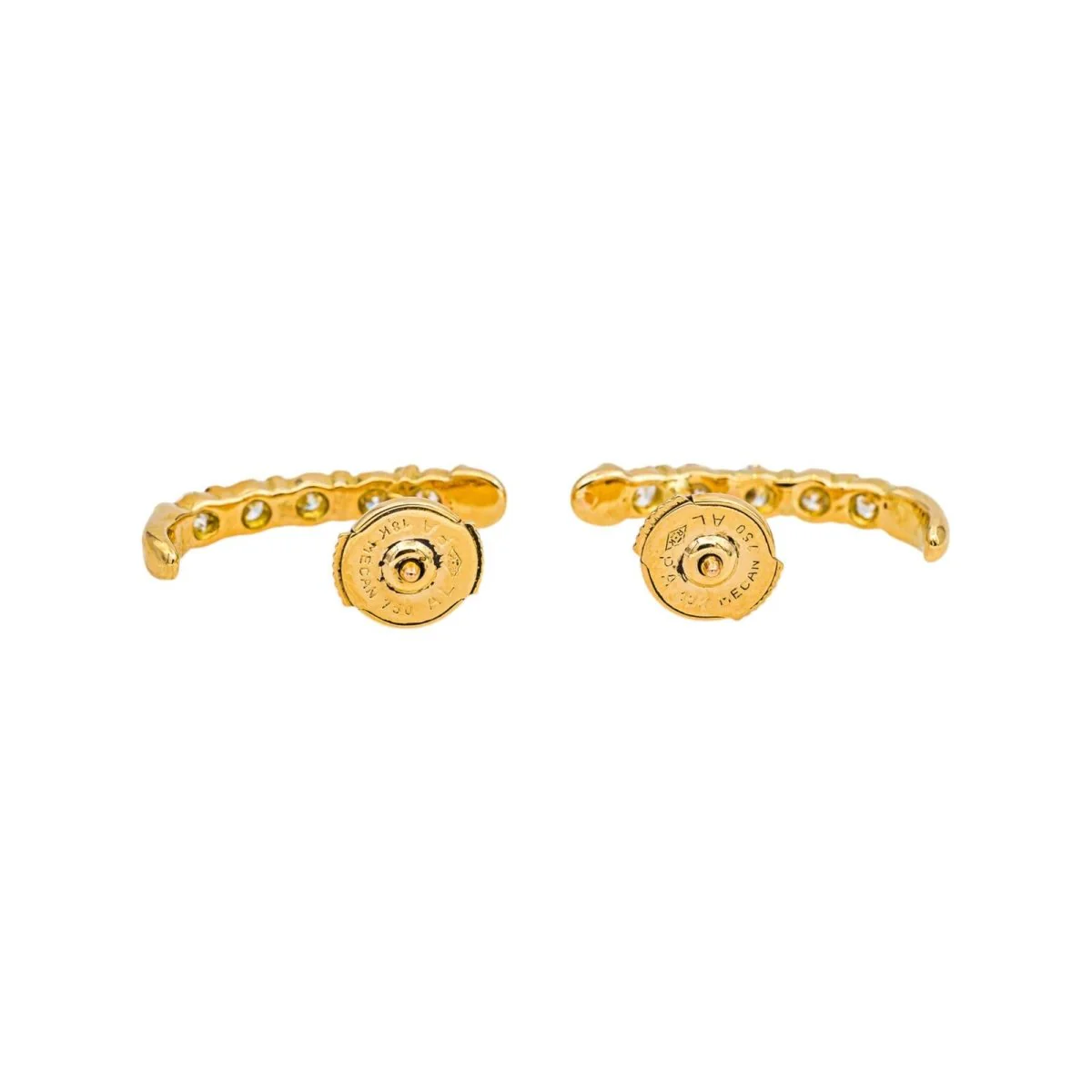 Boucles d'oreilles Puces en or jaune et diamants - Image 6