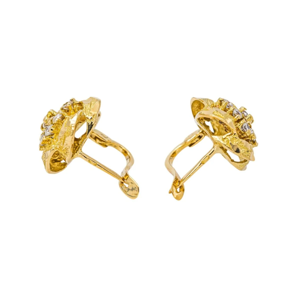 Boucles d'oreilles Dormeuses en or jaune et diamants - Image 10