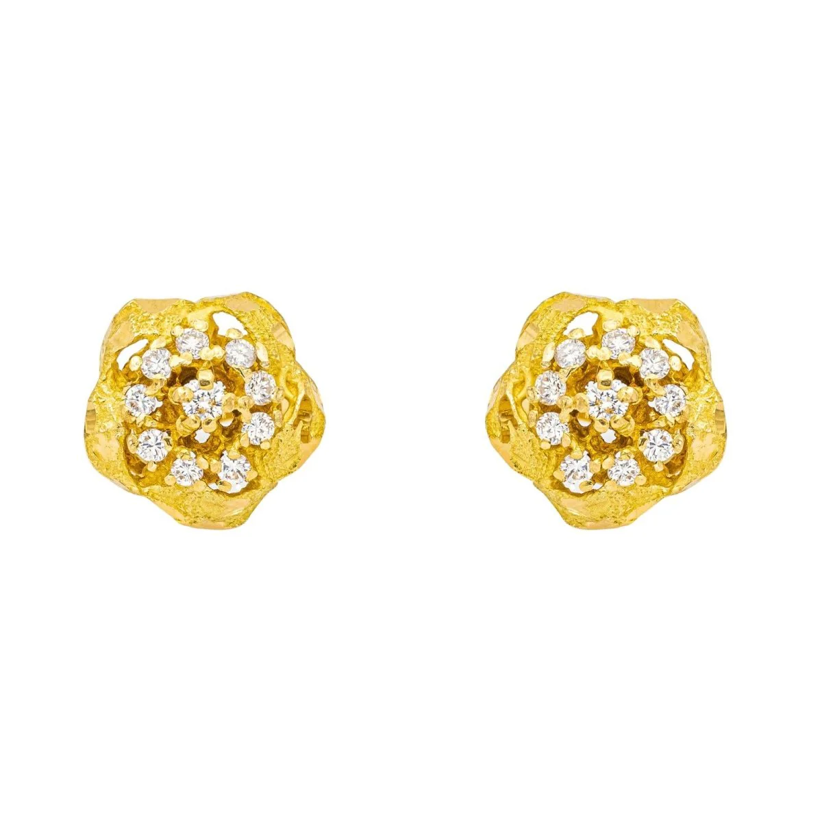 Boucles d'oreilles Dormeuses en or jaune et diamants - Image 3