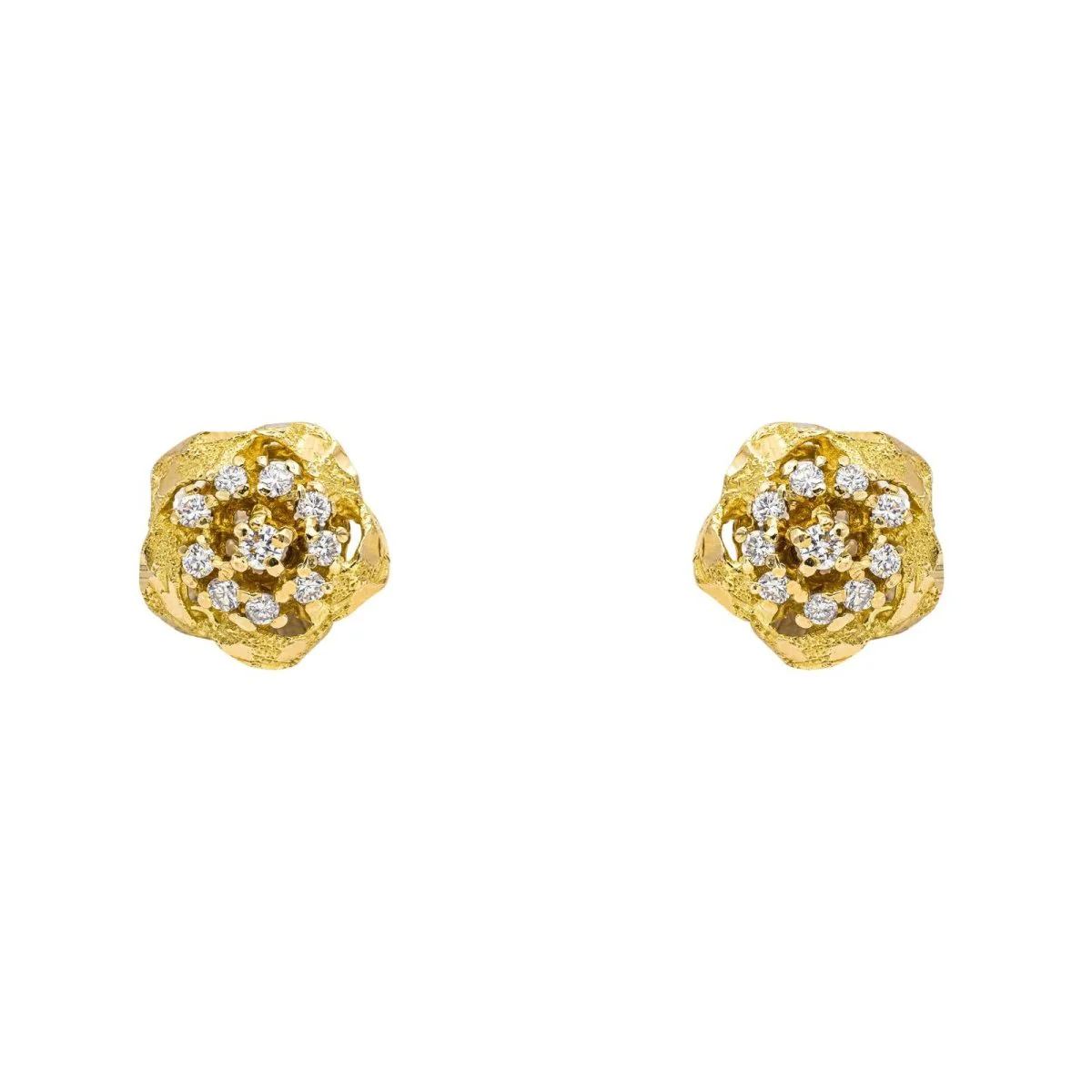Boucles d'oreilles Dormeuses en or jaune et diamants - Image 4