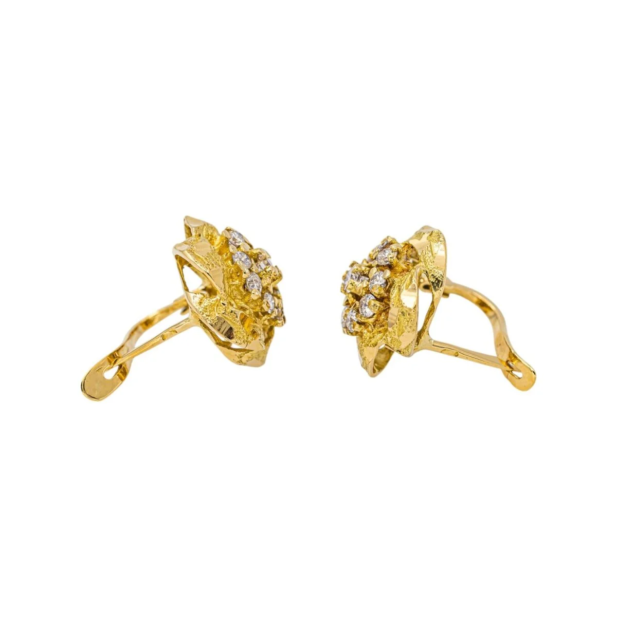 Boucles d'oreilles Dormeuses en or jaune et diamants - Image 6