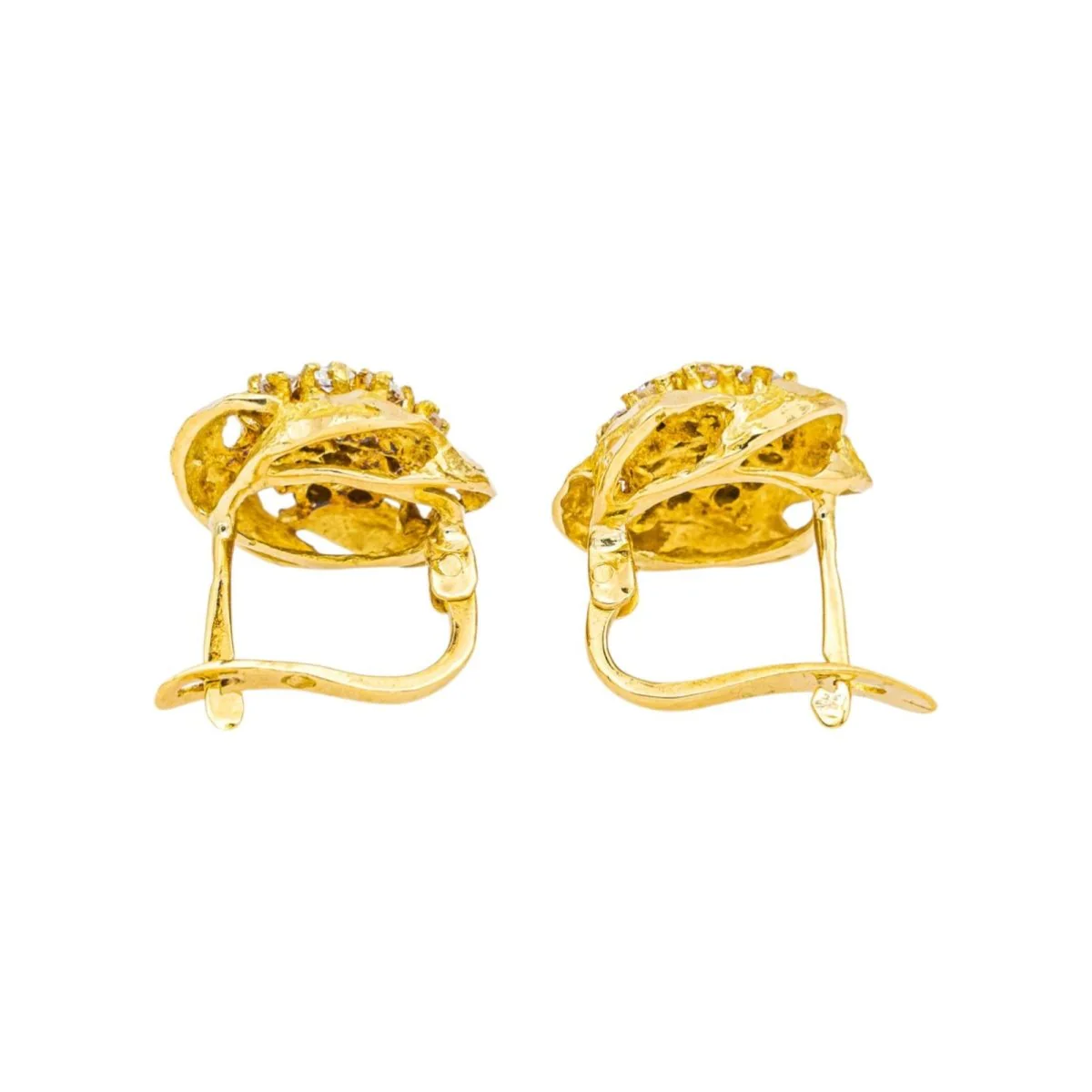 Boucles d'oreilles Dormeuses en or jaune et diamants - Image 7
