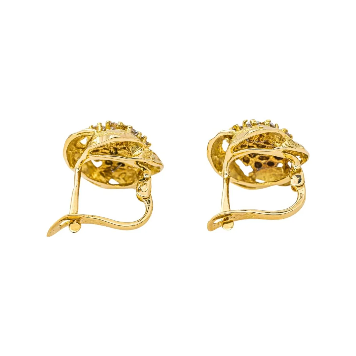 Boucles d'oreilles Dormeuses en or jaune et diamants - Image 8