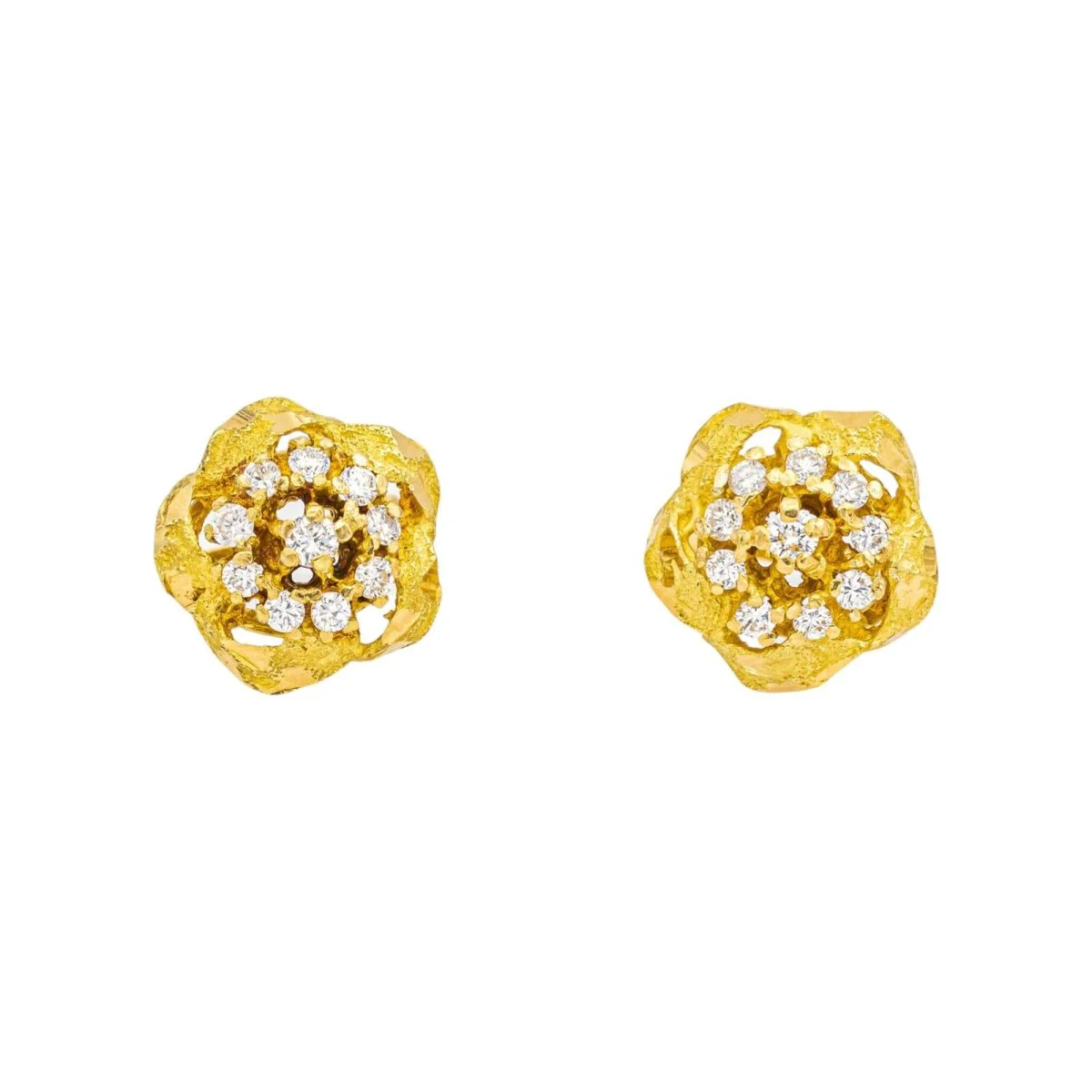 Boucles d'oreilles Dormeuses en or jaune et diamants - Image 9