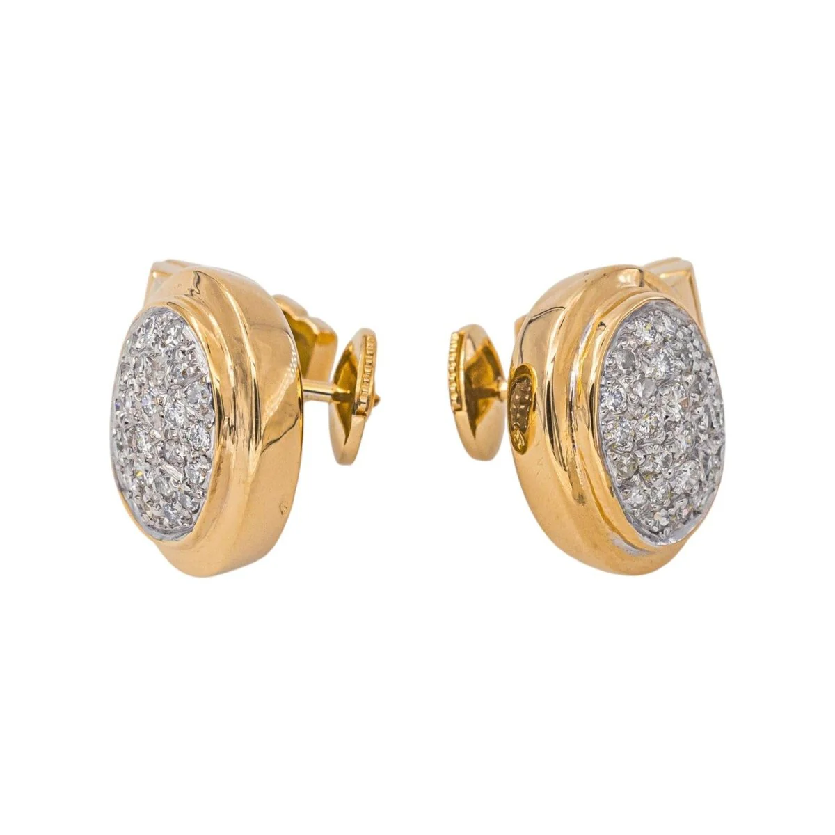 Boucles d'oreilles en or blanc, or jaune et diamants - Image 4