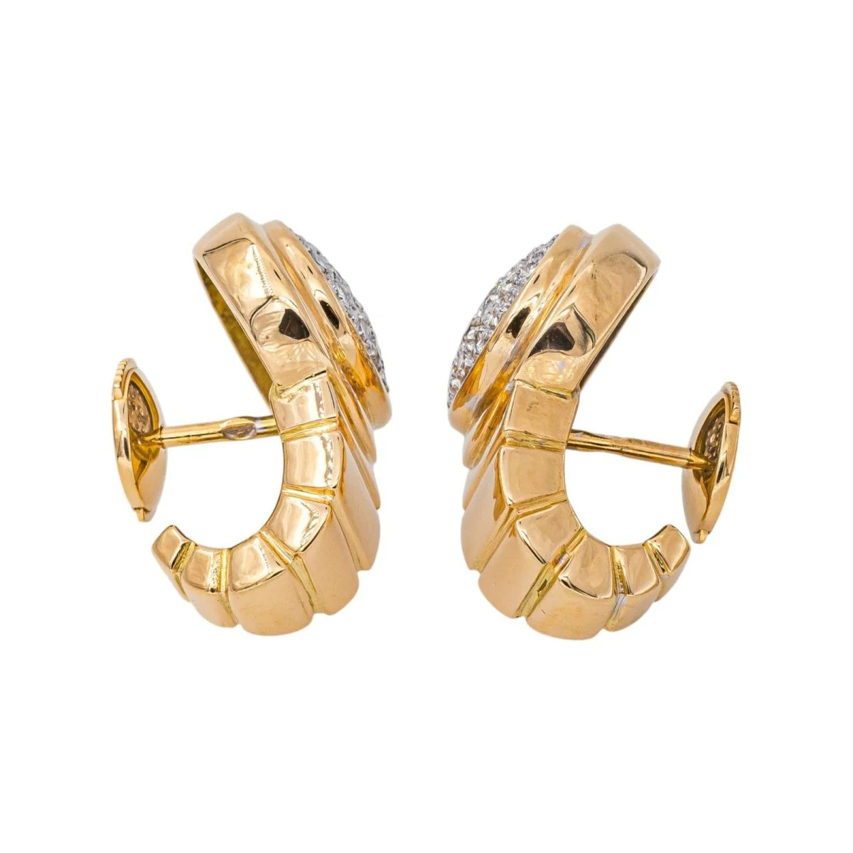 Boucles d'oreilles en or blanc, or jaune et diamants - Image 6