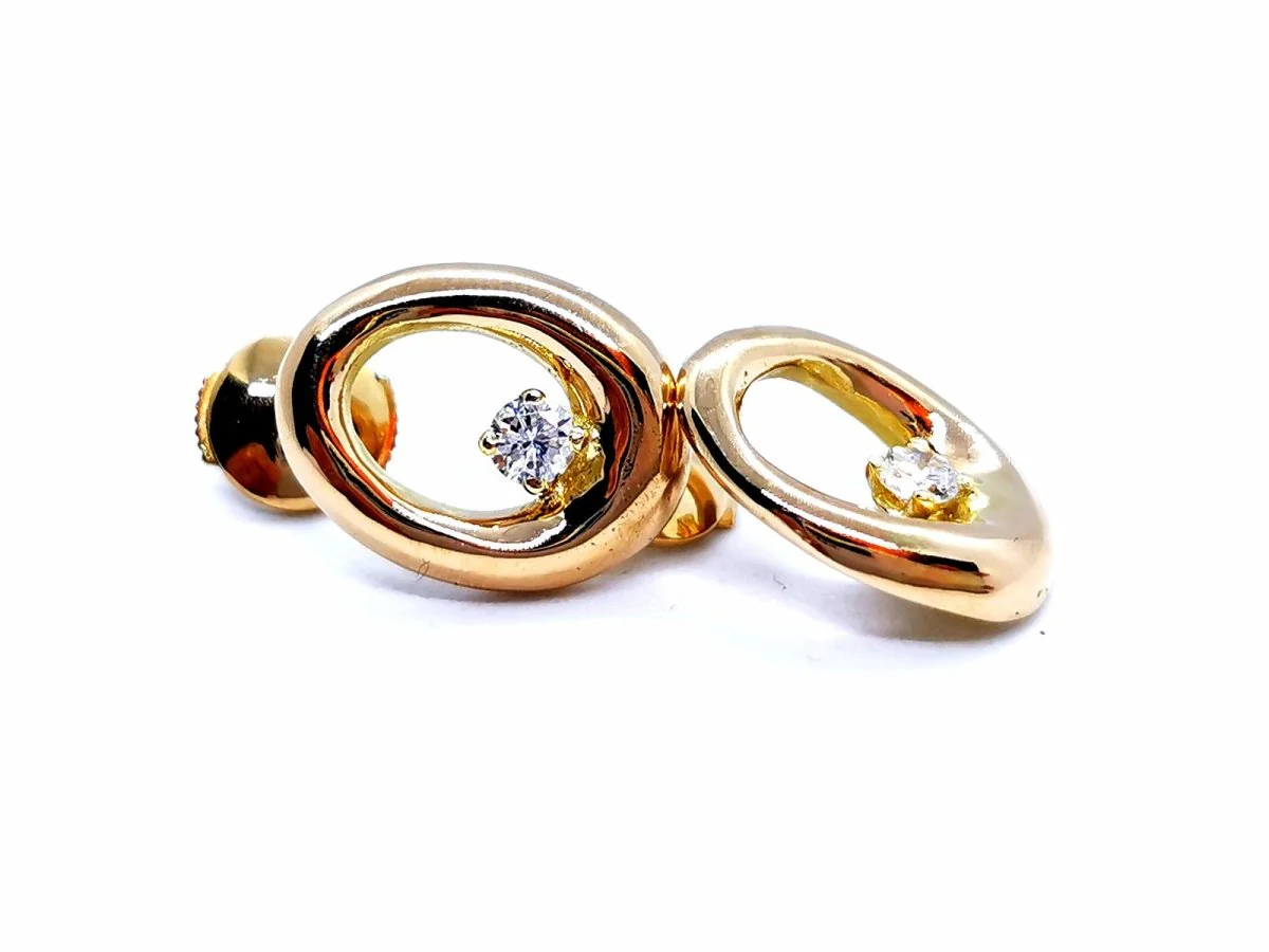 Boucles d'oreilles Alpa en or jaune et diamants - Image 3