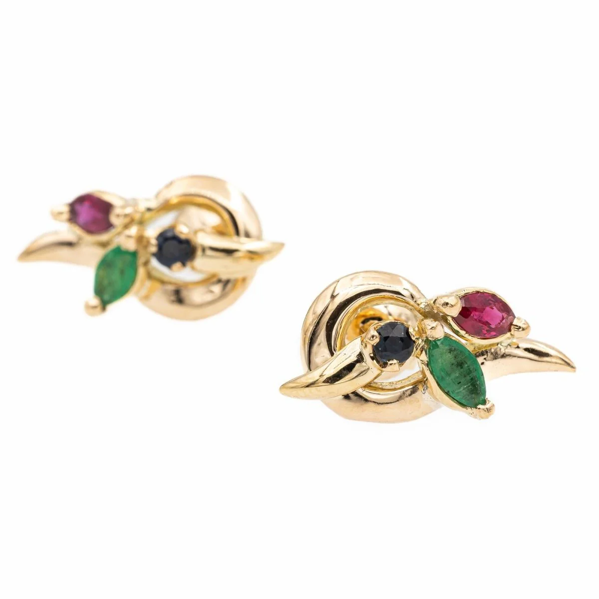 Boucles d'oreilles  Or jaune Emeraude - Image 6