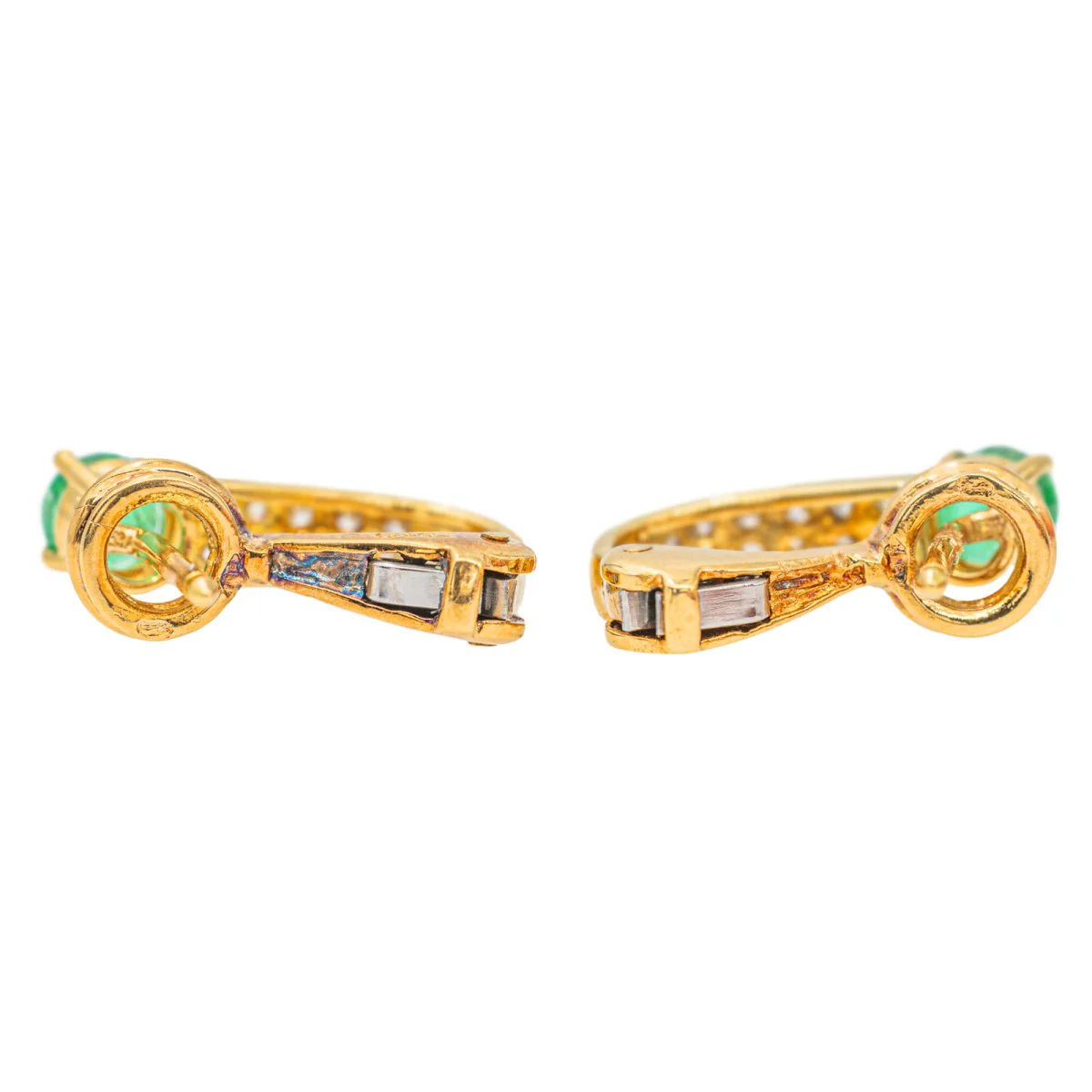 Boucles d'oreilles Or jaune Emeraude - Image 5