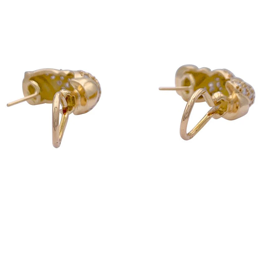 Boucles d'oreilles or jaune et diamants. - Image 5