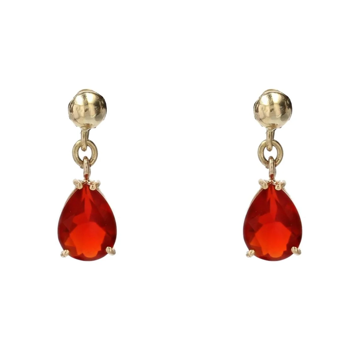 Boucles d'oreilles Pendantes en or jaune et opales