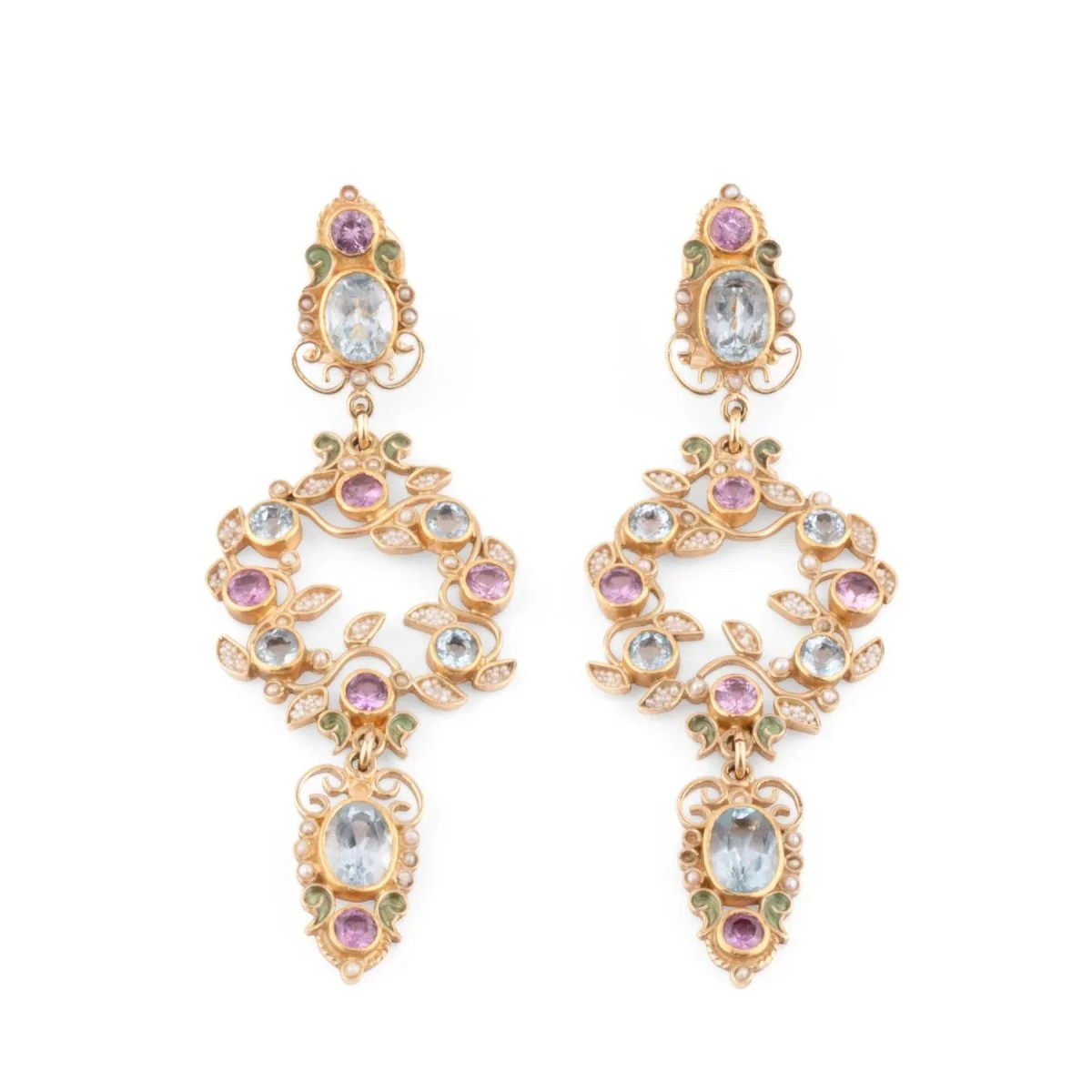 Boucles d'oreilles or jaune  formant de fleurs du créateur Papi Percossi - Image 5
