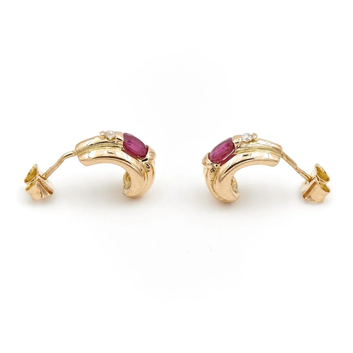 Boucles d'oreilles Or jaune Rubis - Image 5
