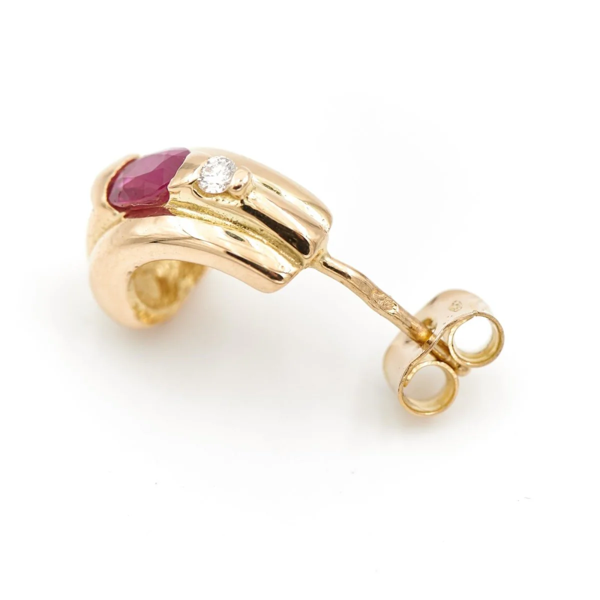 Boucles d'oreilles Or jaune Rubis - Image 7