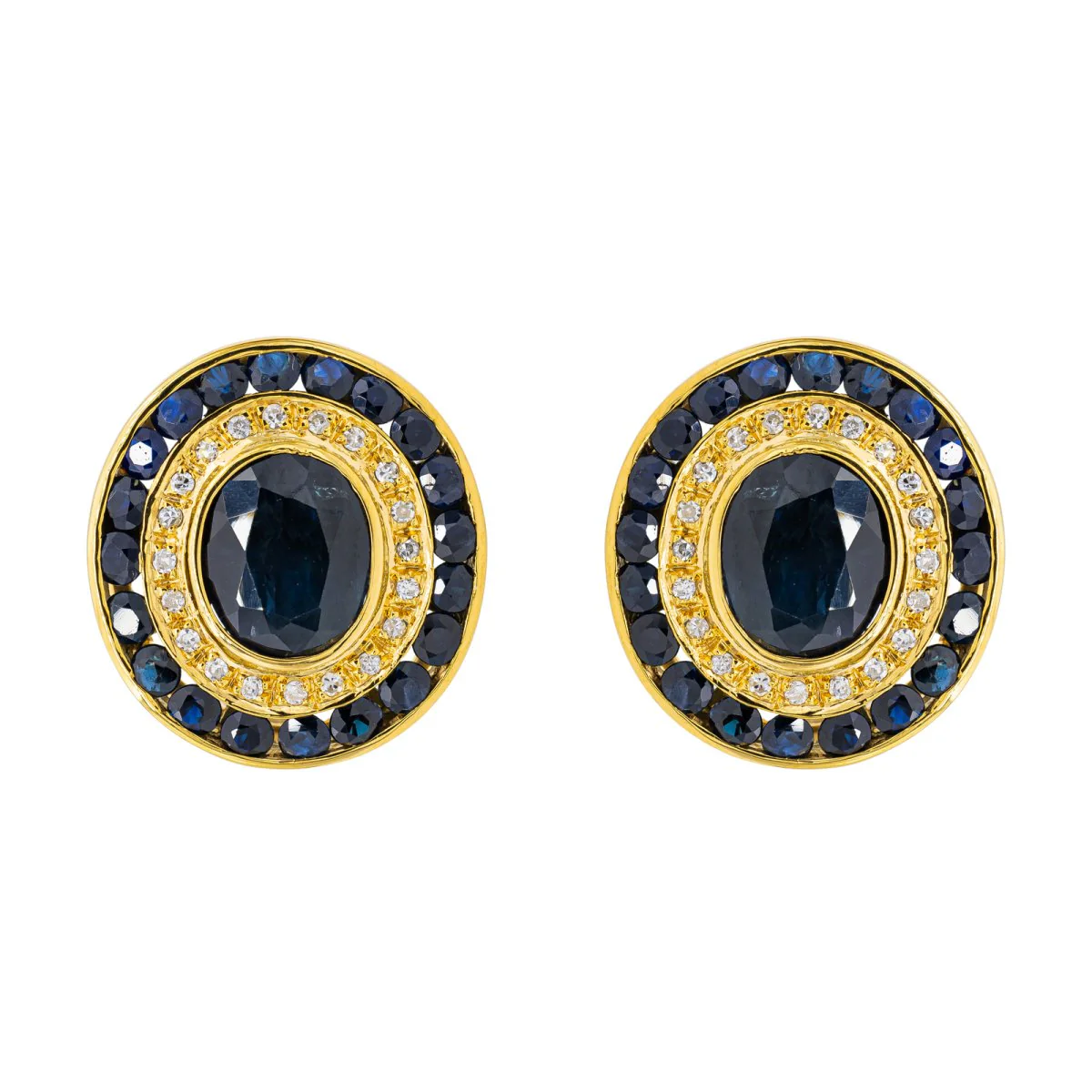 Boucles d'oreilles Or jaune Saphir