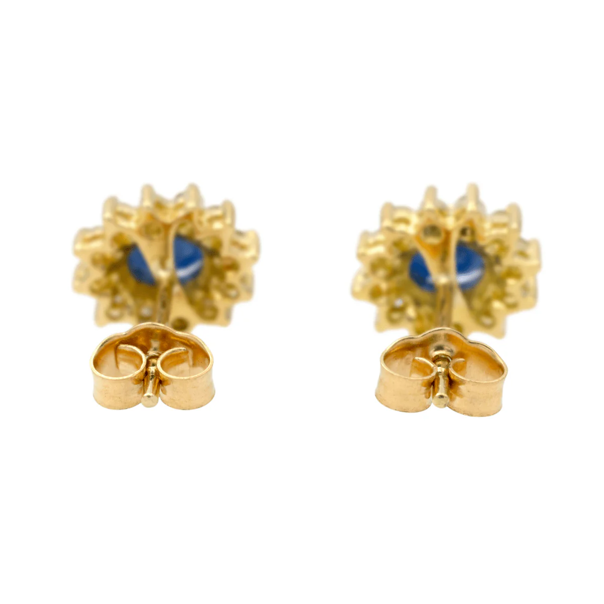 Boucles d'oreilles en or jaune, saphir et diamants - Image 5