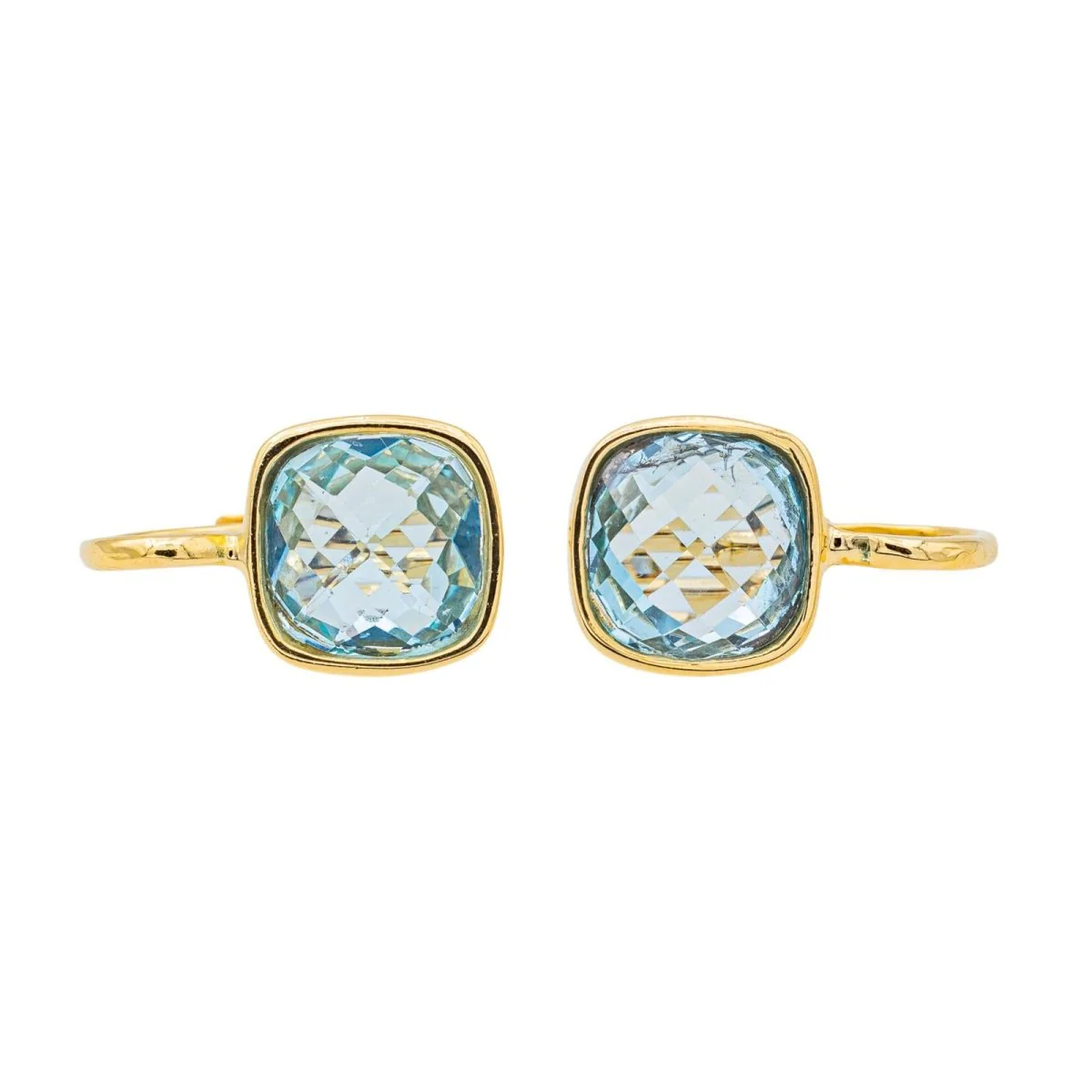 Boucles d'oreilles Dormeuses Or Jaune Topaze Birolette - Image 3