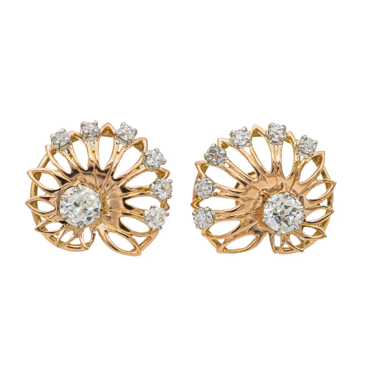 Boucles d'oreilles Or rose Diamant