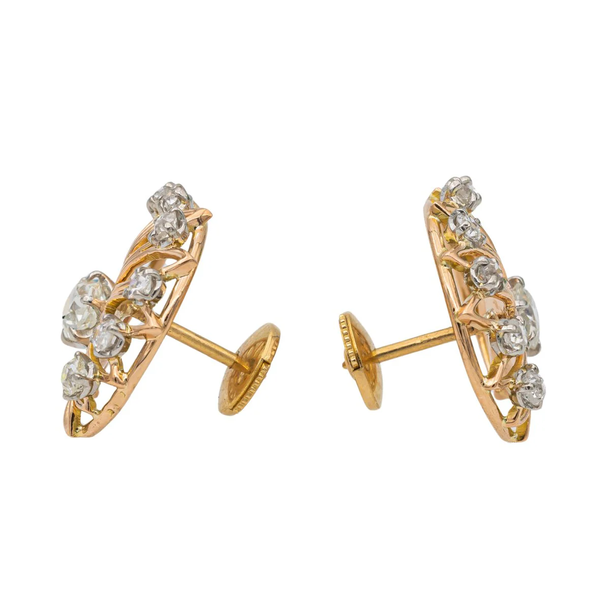 Boucles d'oreilles Or rose Diamant - Image 3