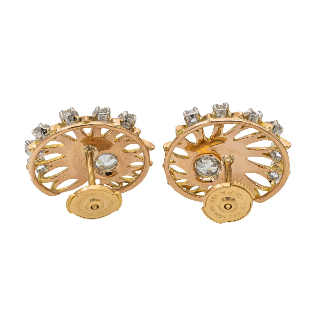 Boucles d'oreilles Or rose Diamant - Image 4