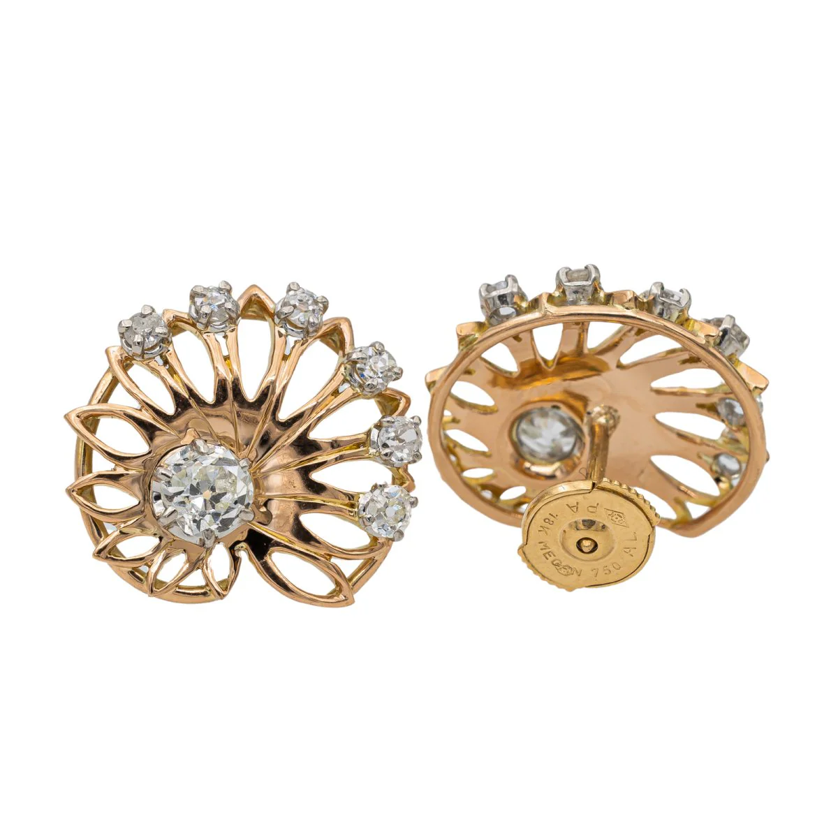 Boucles d'oreilles Or rose Diamant - Image 5