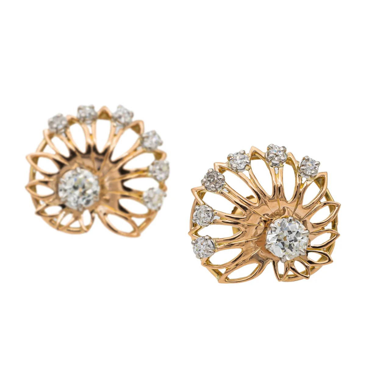 Boucles d'oreilles Or rose Diamant - Image 7