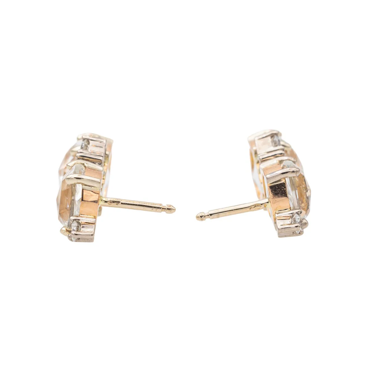 Boucles d'oreilles Or rose Topaze - Image 2