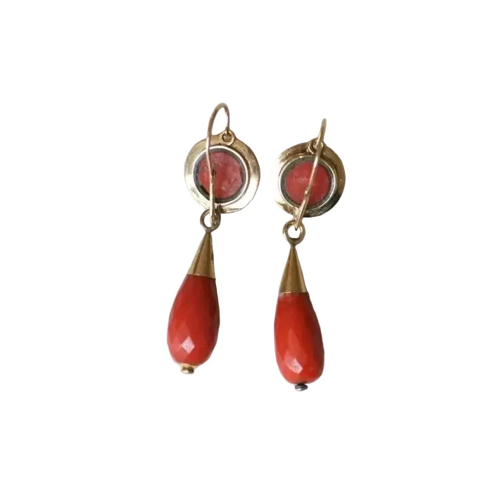 Boucles d'Oreilles Gouttes Corail - Image 7