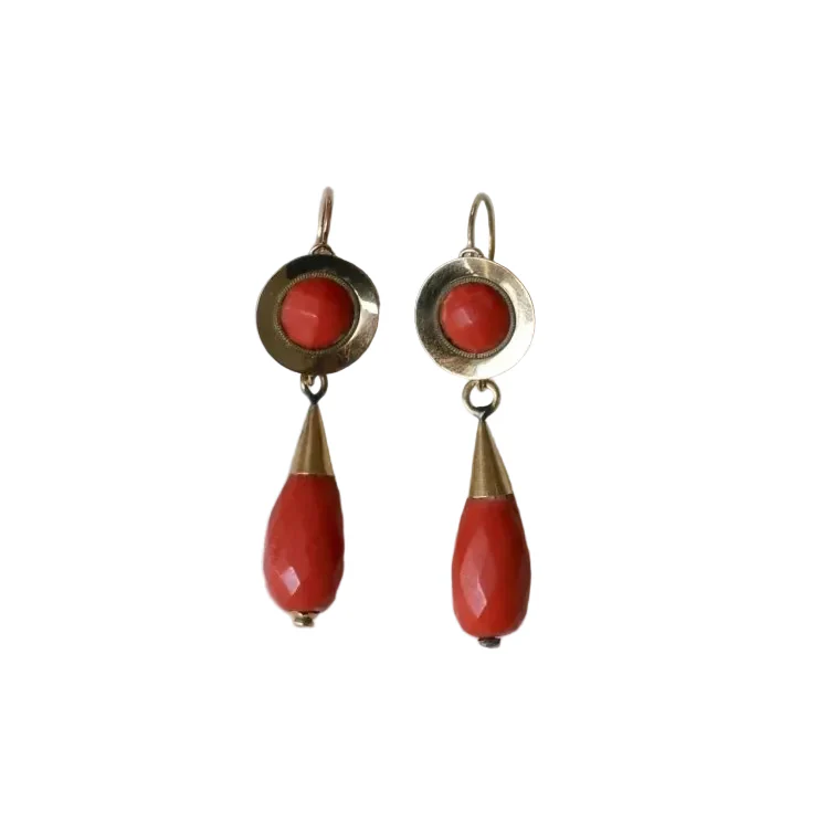 Boucles d'Oreilles Gouttes Corail - Image 9