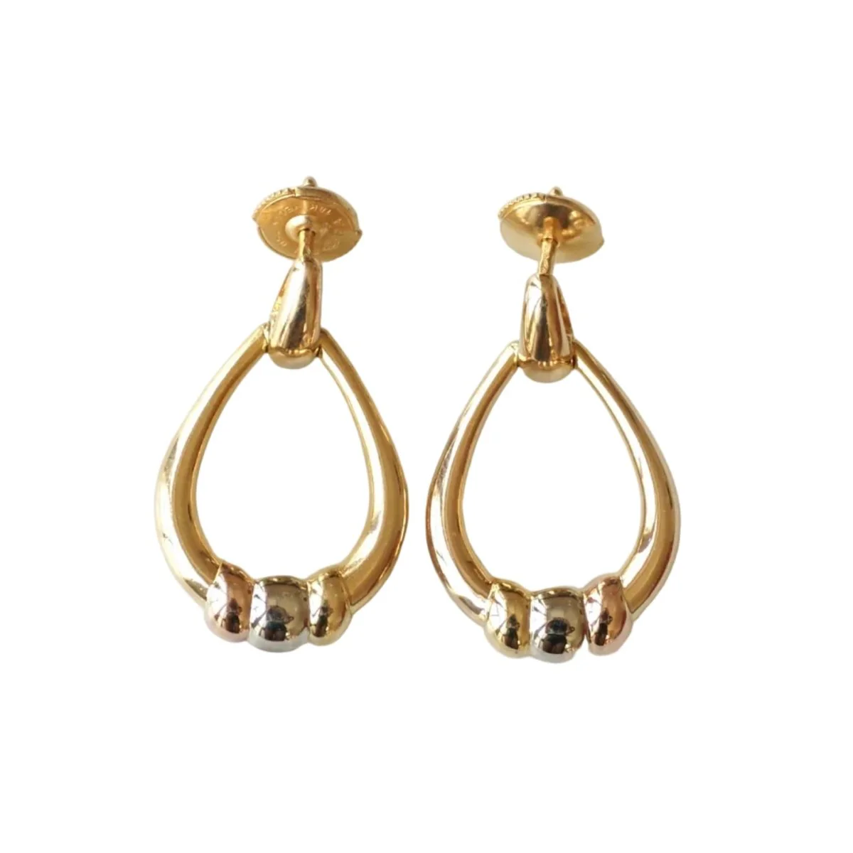 Boucles d'oreilles Pendantes CARTIER "Trinity" en or jaune, or blanc et or rose