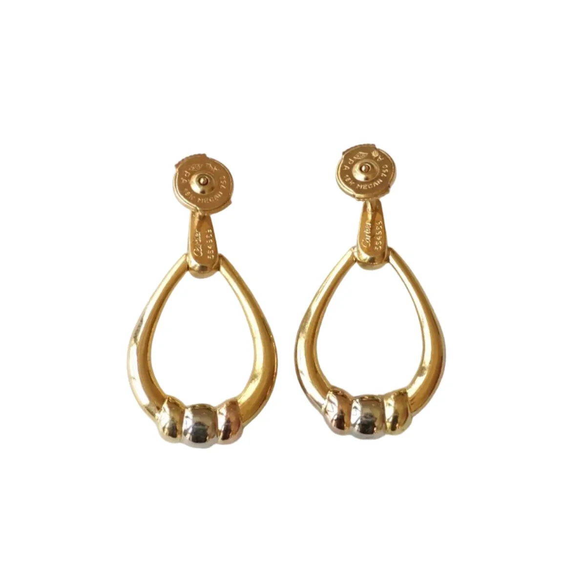 Boucles d'oreilles Pendantes CARTIER "Trinity" en or jaune, or blanc et or rose - Image 3