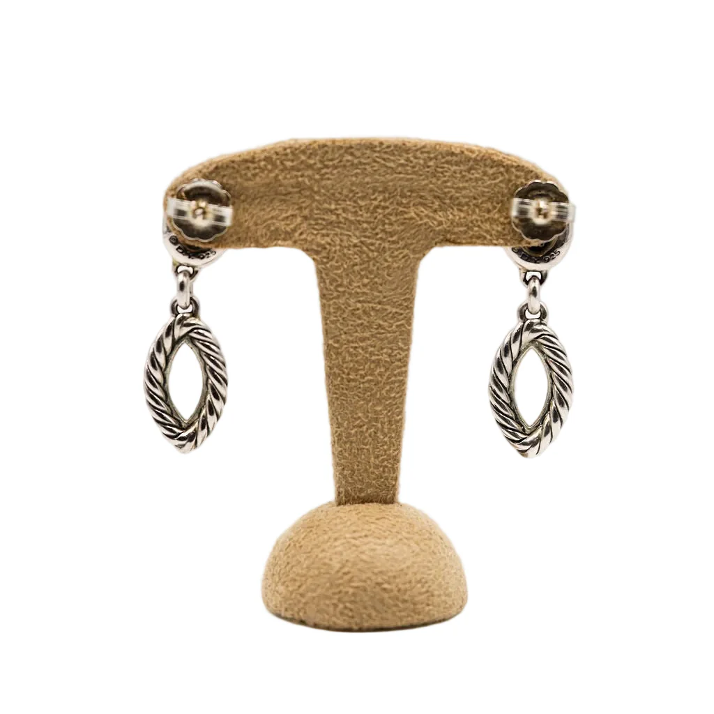 Boucles d'Oreilles Pendantes DAVID YURMAN en argent, pierre de lune et hematite - Image 4