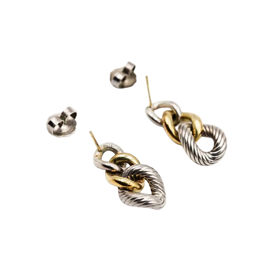 Boucles d'Oreilles Pendantes DAVID YURMAN en or jaune et argent - Image 10