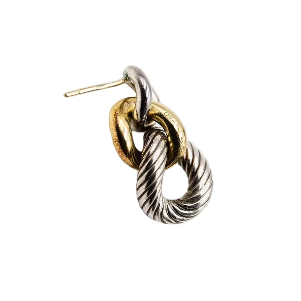 Boucles d'Oreilles Pendantes DAVID YURMAN en or jaune et argent - Image 11
