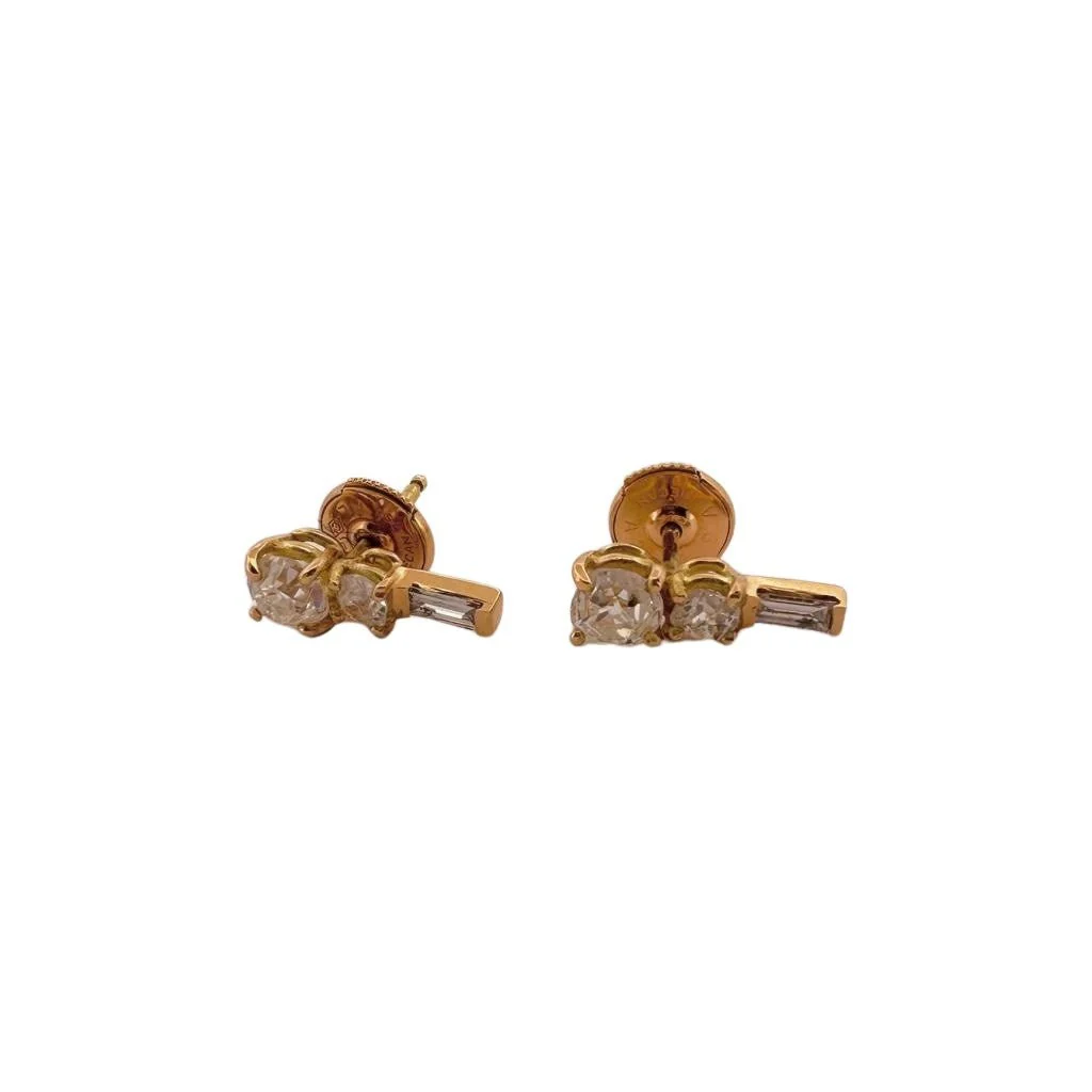 Boucles d'oreilles Pendantes en or jaune et diamants